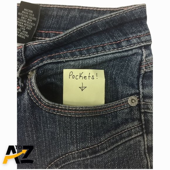 Kikit Womens Pants Size 4 Petite Blue Straight Leg Jeans Pockets - Picture 6 of 11